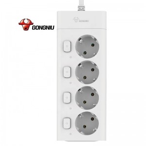 BULL Multi-outlet Individual Switch extension smart socket GONGNIU 15 Feet with 4 Outlet Power Strip