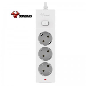 High Quality 16A 250V 10FT Power Strips with 3 Outlets Individual Switches Extension Power Socket