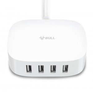 25W Multi Port Charger with 6ft Extension Cord 4 Ports USB Desktop Charging Station for travel