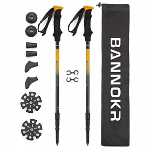 Ninghai 2019 trending products adjustable outdoor sport aluminum EVA trekking poles